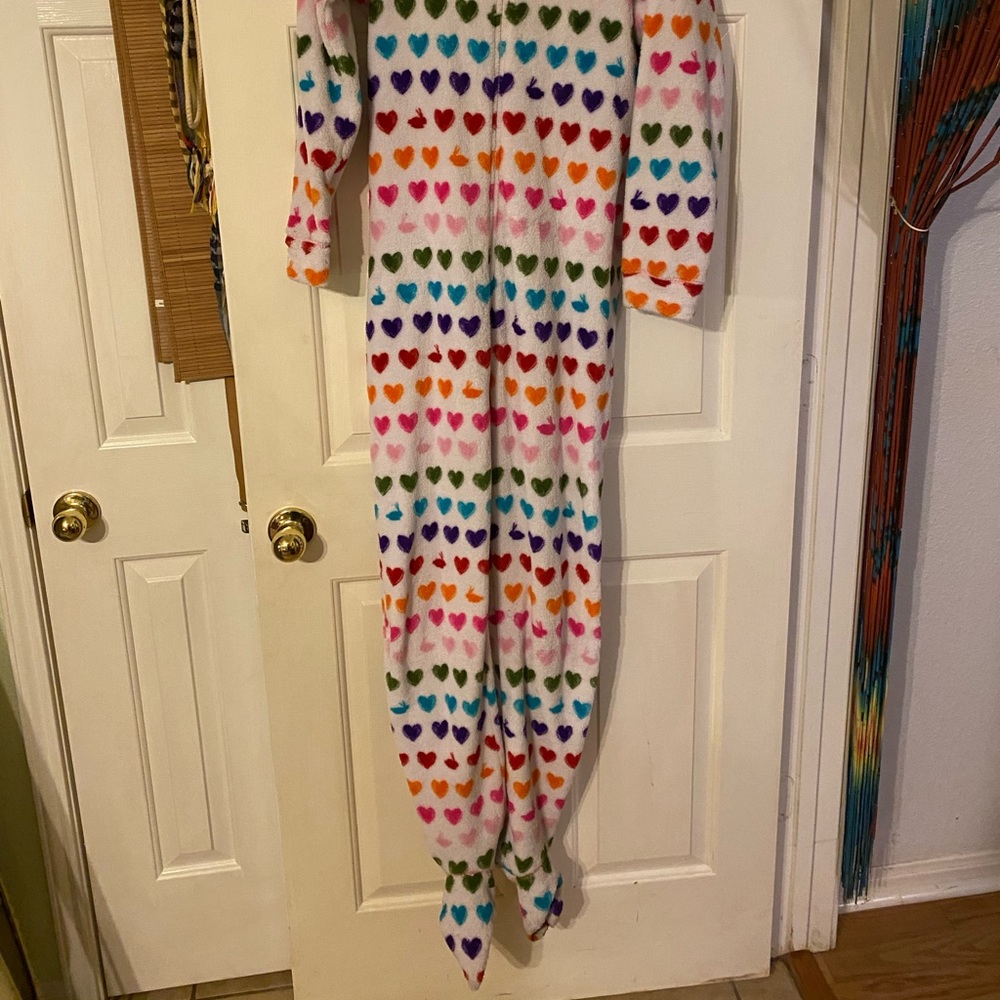 Zip-Up Onesie with Hearts